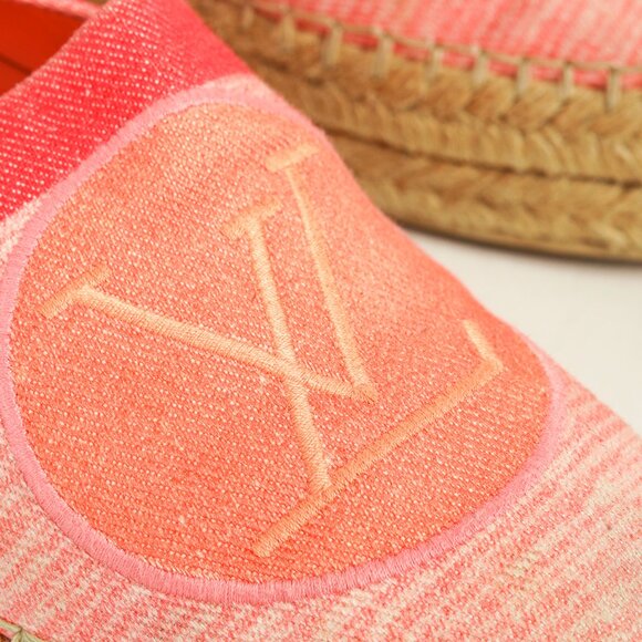 Louis Vuitton Pink Shore Postcard Embroidered-Logo Espadrilles - Picture 8 of 10